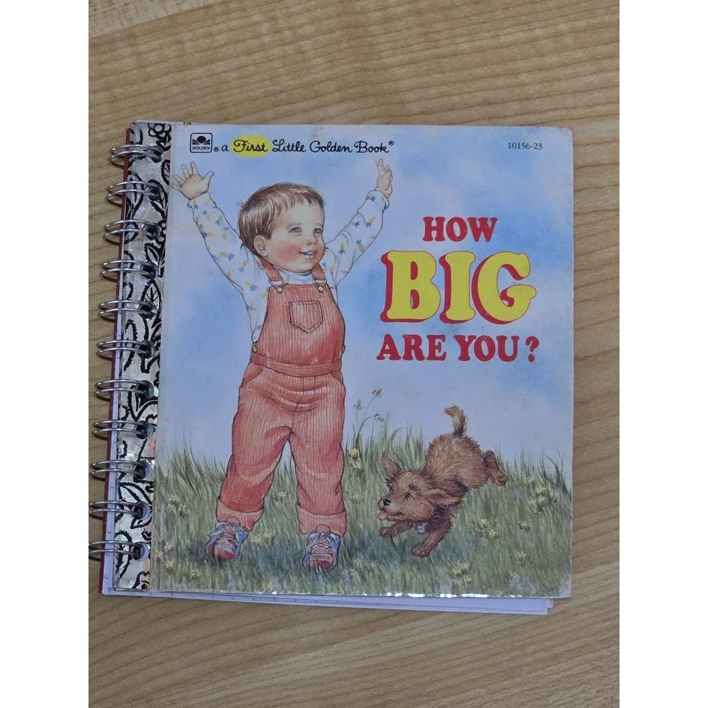 A First Little Golden Book Upcycled Journal- How Big Are You- 40+ Pages-Handmade